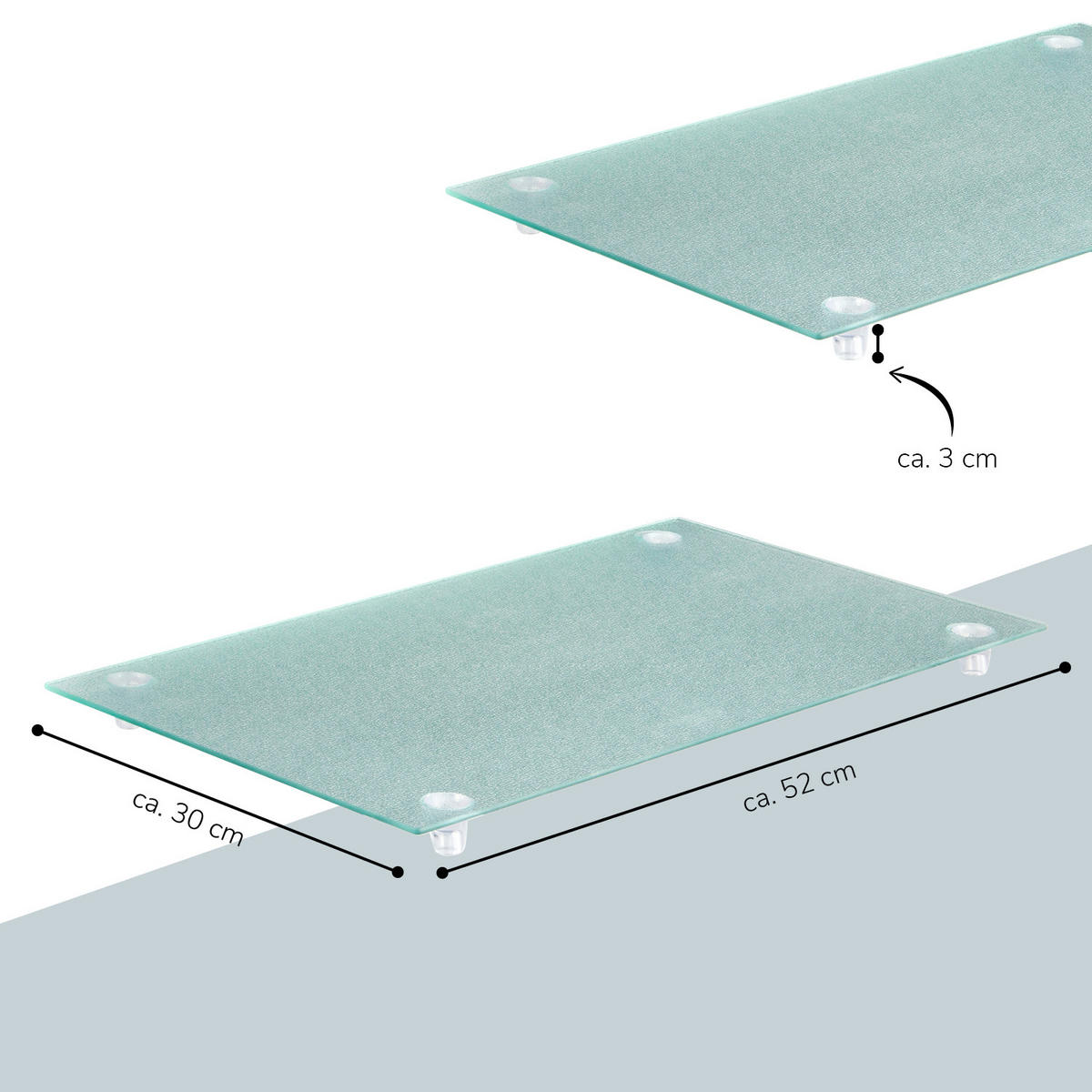 HERDABDECKPLATTE 2er Set - Transparent, Glas (30/3/52cm) - bremermann