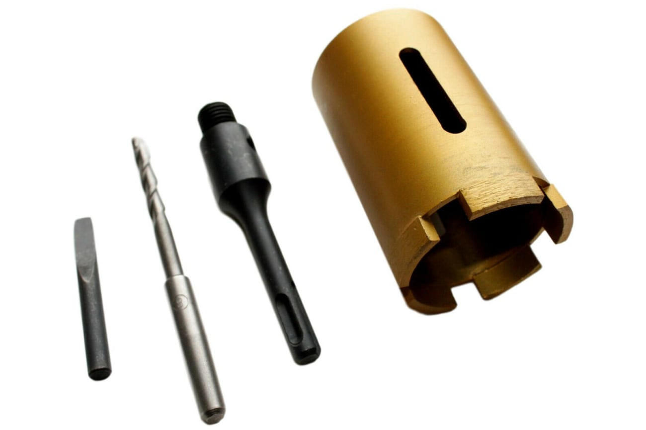 STEINBOHRER Diamant, 82mm, SDS Plus, Dosenbohrer - Goldfarben, Metall (30/8.2/1cm) - BONI-SHOP