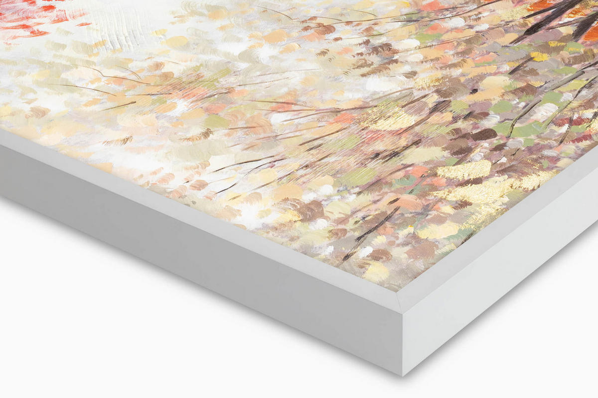 ACRYLBILD HANDGEMALT 100/75 cm - Beige/Rot, Holz/Textil (100/75cm) - KUNSTLOFT