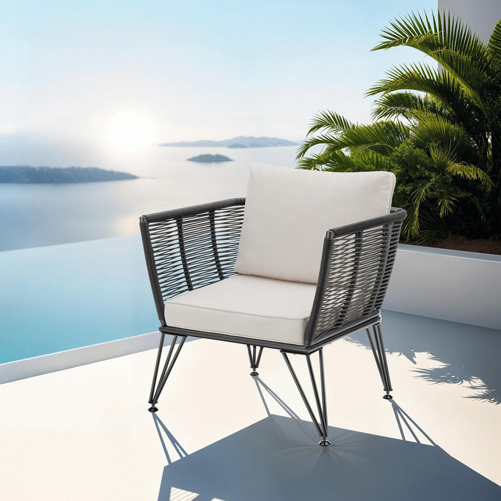 Thumbnail - tectake Garten-Loungesessel, Anthrazit, Textil, 75.5x71x67 cm, Loungemöbel, Lounge-Sessel