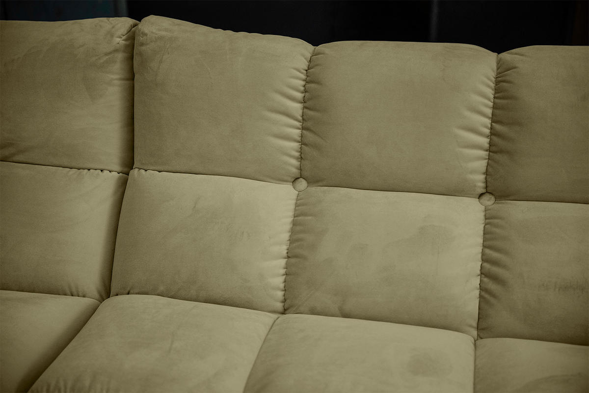 ECKSOFA VIVIEN Grün Velvet - Schwarz/Olivgrün, Kunststoff/Textil (290/178cm) - KAWOLA