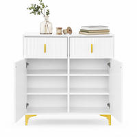 SIDEBOARD aus Spanplatte 83x35x101 cm Weiß mit 2 Schubladen und verstellbaren Einlegeböden - Weiß, Holzwerkstoff (83/101/35cm) - IVMEU