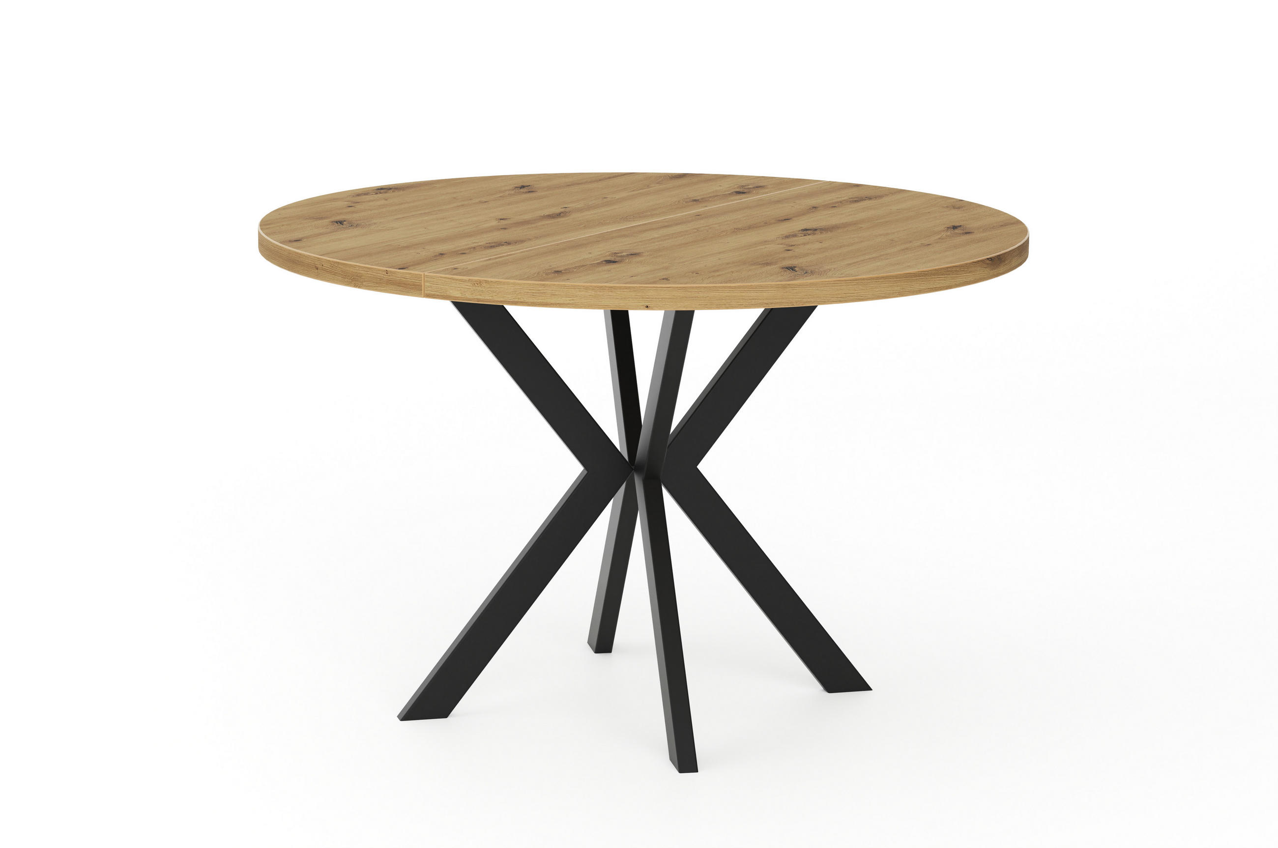 ESSTISCHE EDEN - Honigeiche/Schwarz, Holzwerkstoff (120/120/76cm) - Meblini