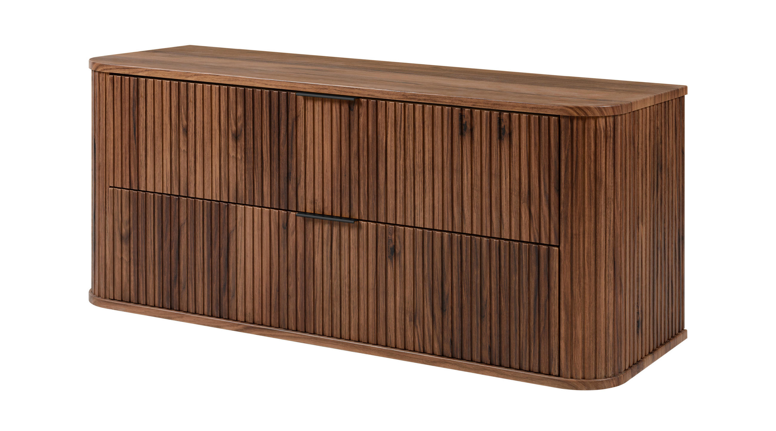 BADEZIMMERSCHRANK, Eiche-Nussbaum, Schwarze Griffe, 41,5 x 120 x 51,7 cm - Dunkelbraun/Schwarz, Holzwerkstoff/Kunststoff (120/51.7/41.5cm) - 3XE LIVING