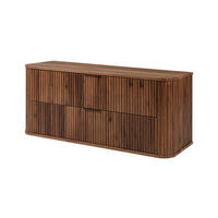 BADEZIMMERSCHRANK, Eiche-Nussbaum, Schwarze Griffe, 41,5 x 120 x 51,7 cm - Dunkelbraun/Schwarz, Holzwerkstoff/Kunststoff (120/51.7/41.5cm) - 3XE LIVING