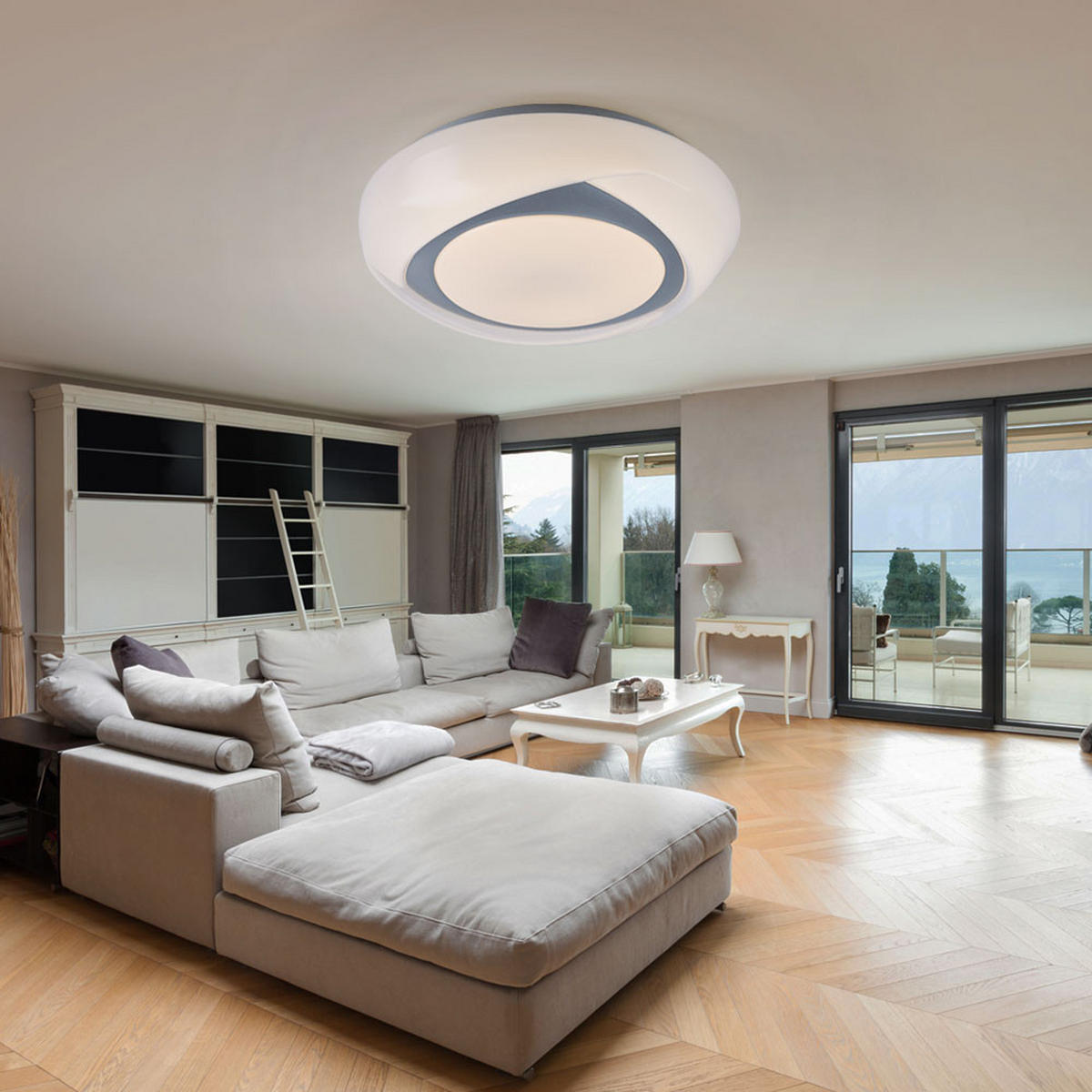 LED DECKENLEUCHTE Metall Weiß Rund - Weiß, Metall (35/35/9.5cm) - Globo Lighting