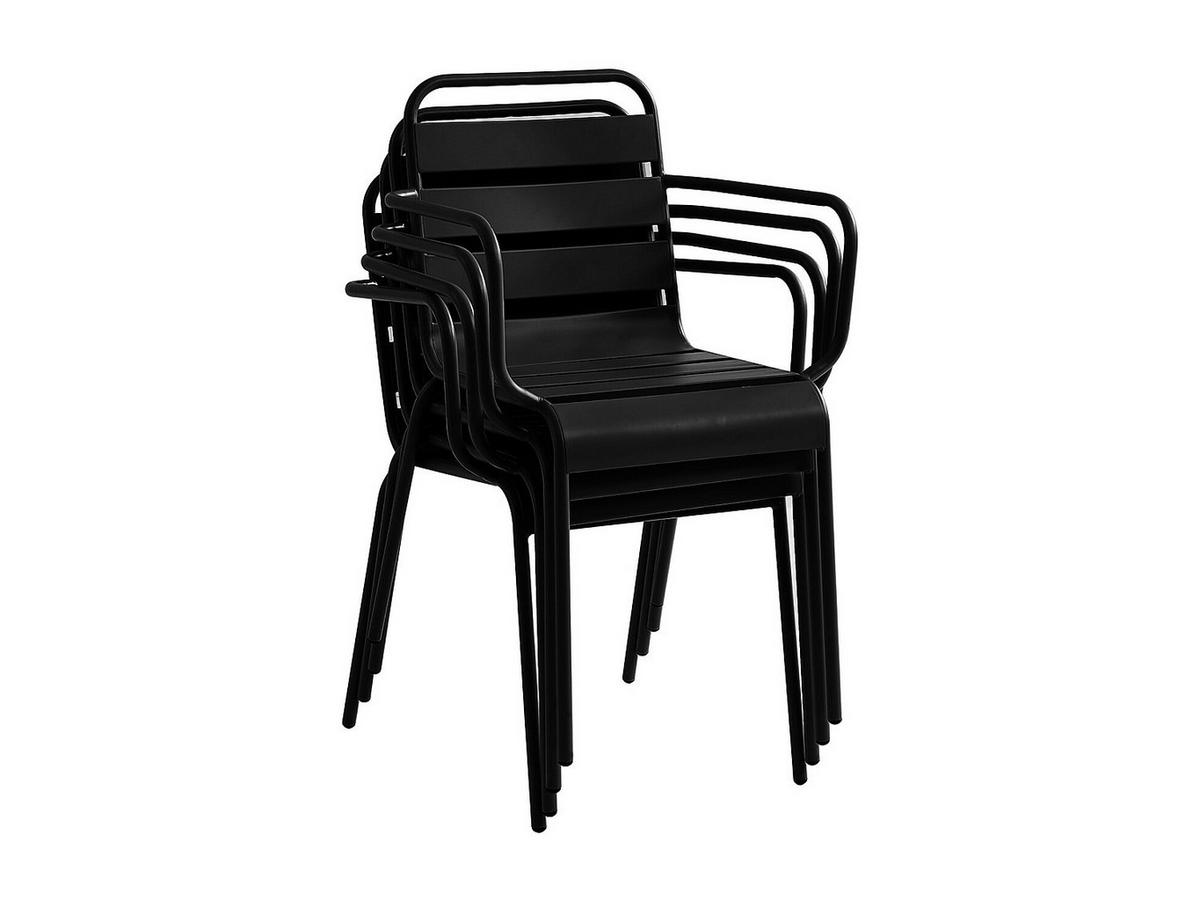 GARTENSTUHL - 56cm x 59cm - Stahl - schwarz - MIRMANDE - Schwarz, Metall (56/79/59cm) - Vente-Unique