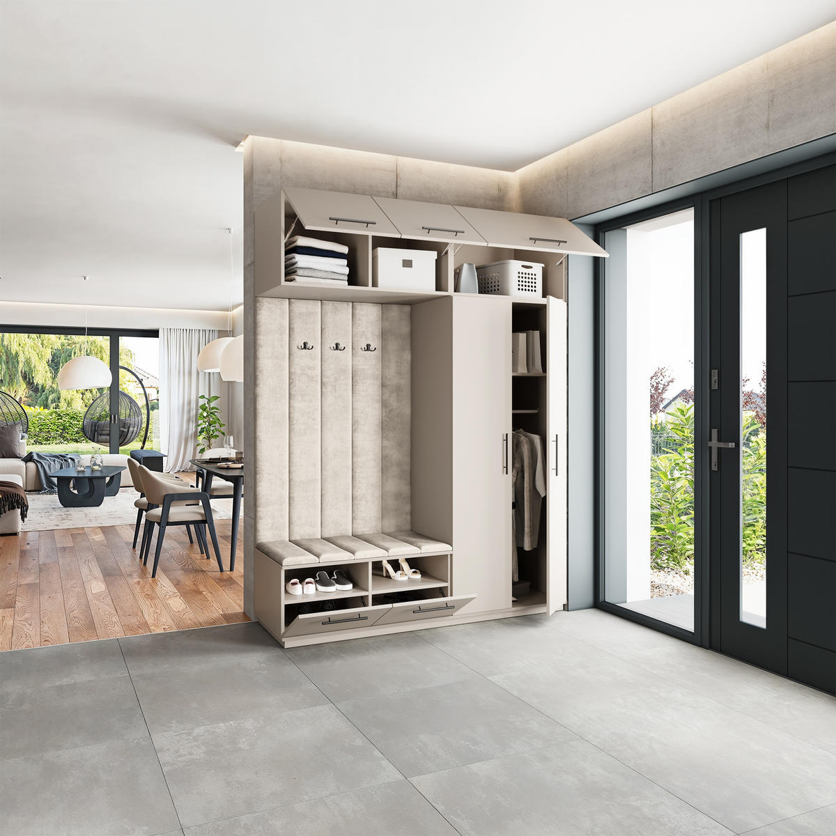 GARDEROBENSCHRANK REMA 180/240/60 cm Modern Kaschmir - Kaschmir, Holzwerkstoff (180/240/60cm) - MASSENO