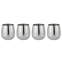 TRINKBECHER (4er-Set) Manhattan Lounge - Silberfarben, Metall (0.5L) - Butlers