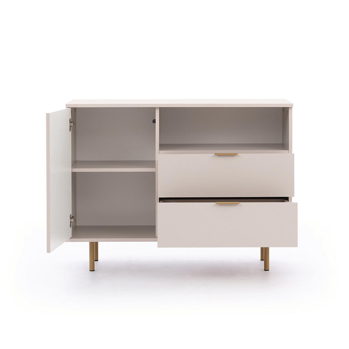 KOMMODE Bianco 107 Kaschmir - Kaschmir, Holzwerkstoff (107/80/41cm) - Bettso