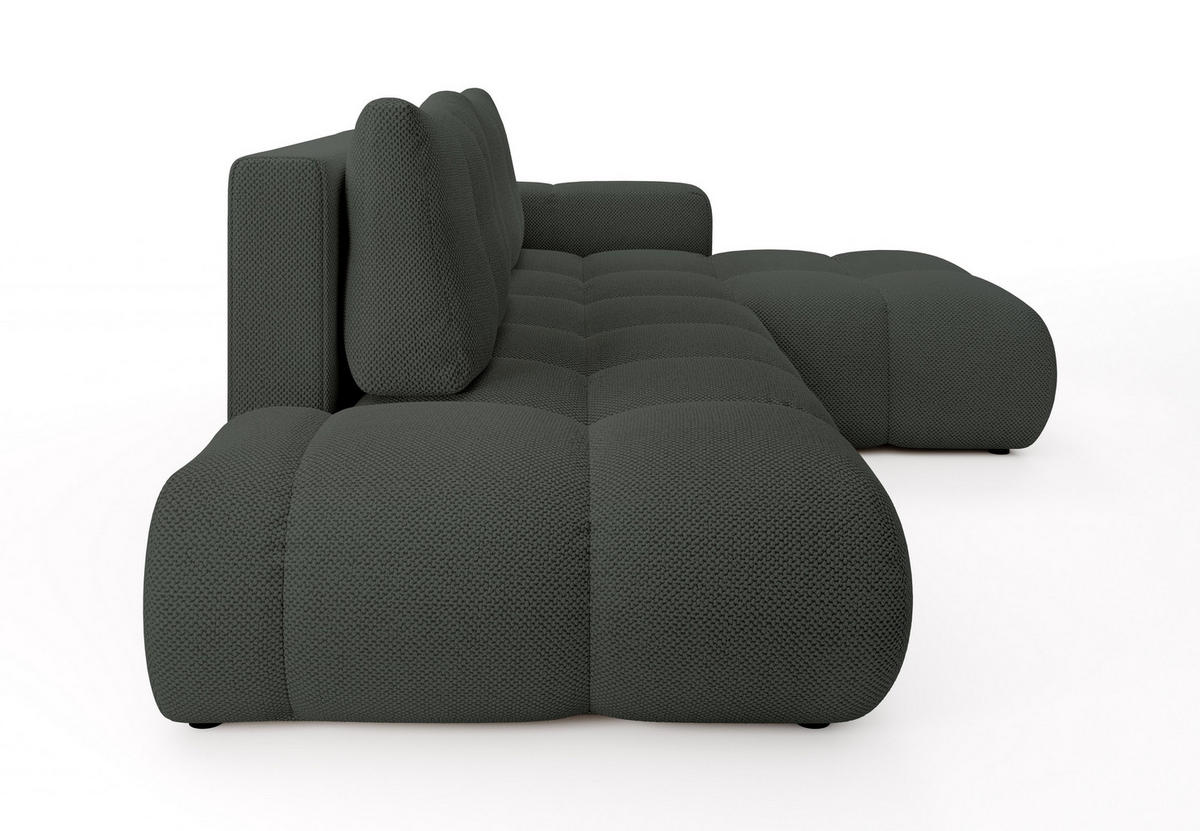 ECKSOFA DUCA R-S Grau Jersey mit Schlaffunktion - Anthrazit, Holz (266.5/266.5cm) - MASSENO