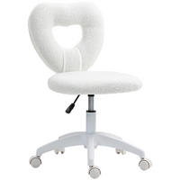SCHREIBTISCHSTUHL Bürostuhl Drehbar Homeoffice Stuhl mit Herzförmige Rückenlehne - Weiß, Kunststoff (45/88/56cm) - HOMCOM