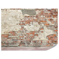 FOTOTAPETE für Wohnzimmer Alte Ziegelwand Rustikal 400x280 - Beige/Rot, Papier (400/280cm) - Muralo
