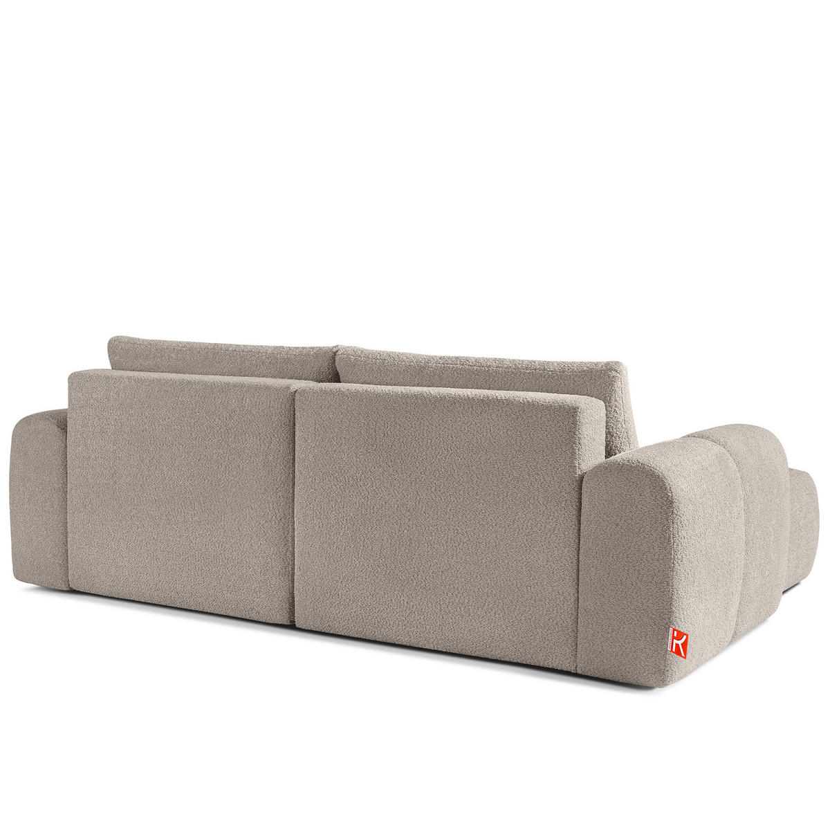 ECKSOFA RECHTS RAVIA, Bouclé, Grau - Grau, Holz/Textil (256/104cm) - KONSIMO®
