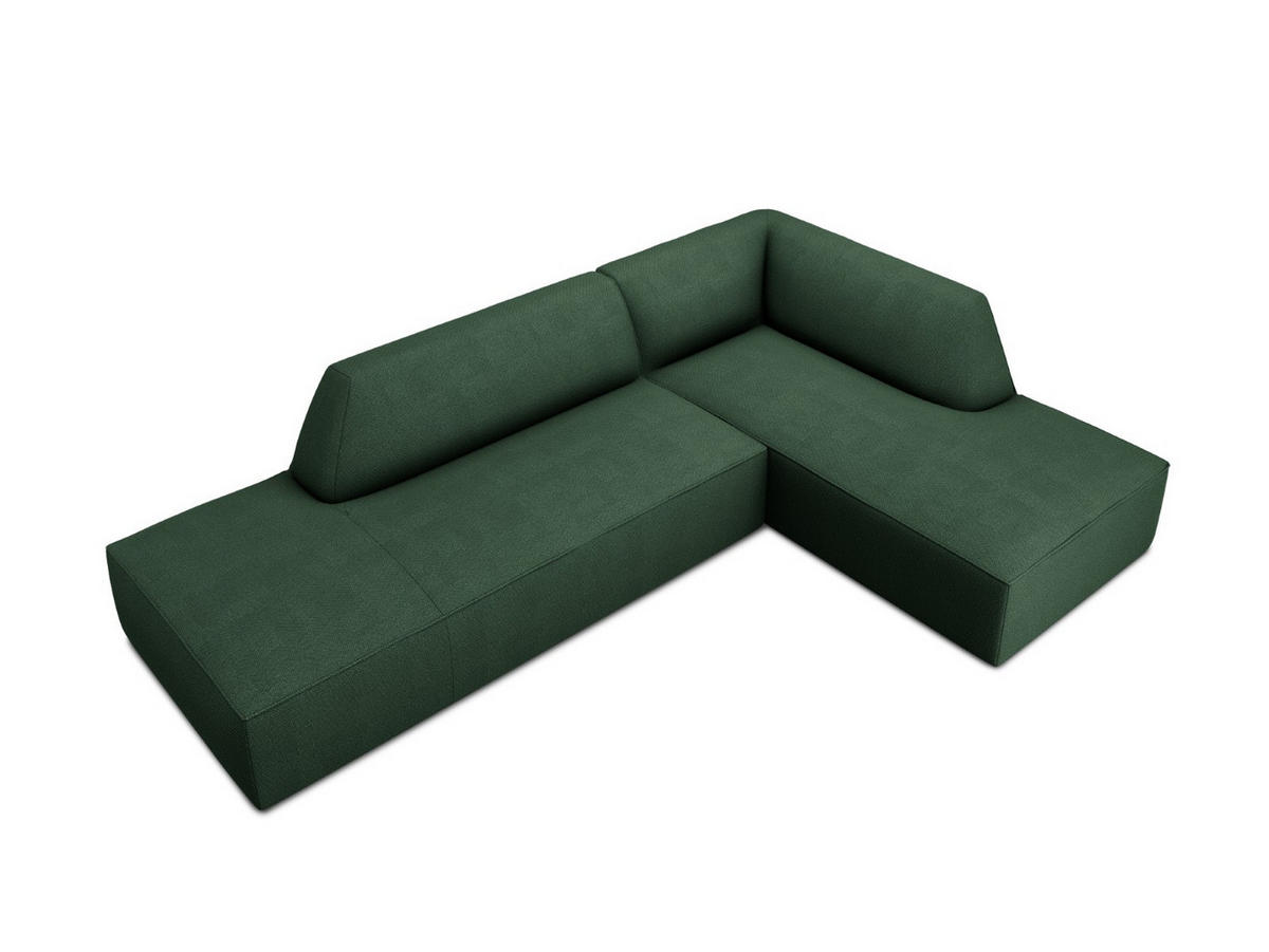 ECKSOFA rechts Ruby aus strukturiertem Stoff grün 4 Sitzplätze - Grün, Textil (180/273cm) - Micadoni