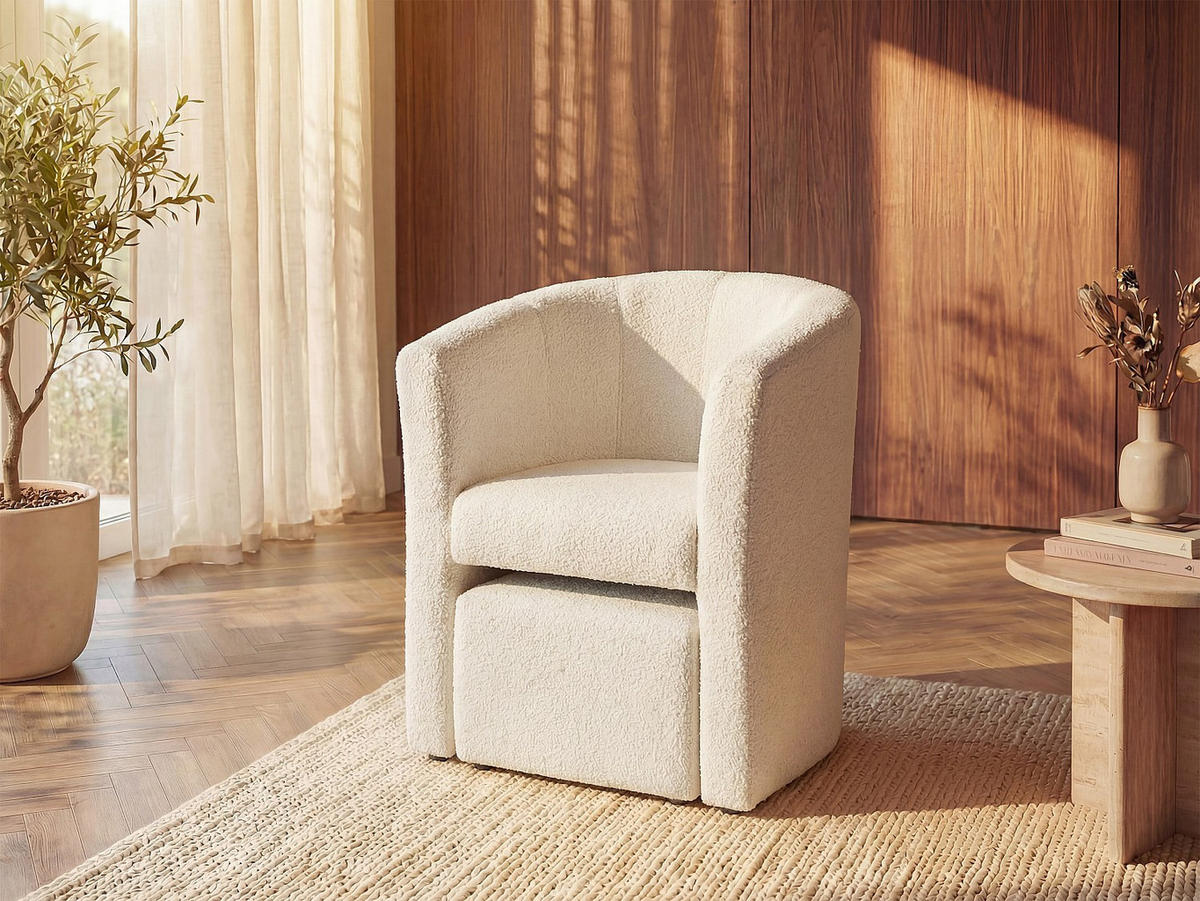 SESSEL mit gerader Rückenlehne - 1 Person - Stoff - Weiß - - Weiß, Textil (65/74/64cm) - Vente-Unique