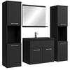 BADMÖBEL-SET Montreal 5 Teile Schwarz Matt - Schwarzes Waschbecken - 60 x 35 x 51 cm - Chromfarben/Schwarz, Holz/Metall (60/51/35cm) - Badplaats
