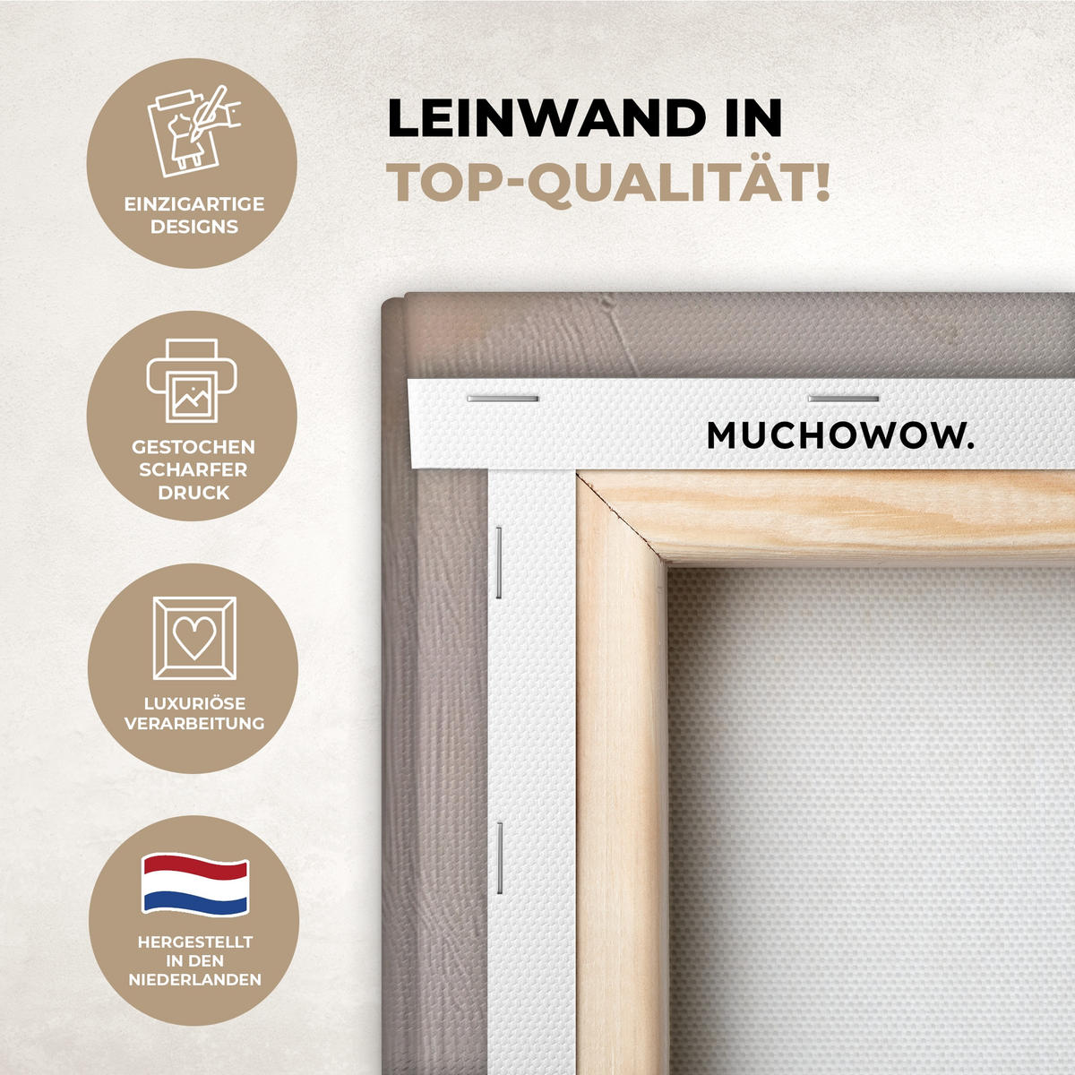 LEINWANDBILD Korb - Eier - Rosa Deko Groß 90x90 cm - Beige, Textil (90/90cm) - MuchoWow