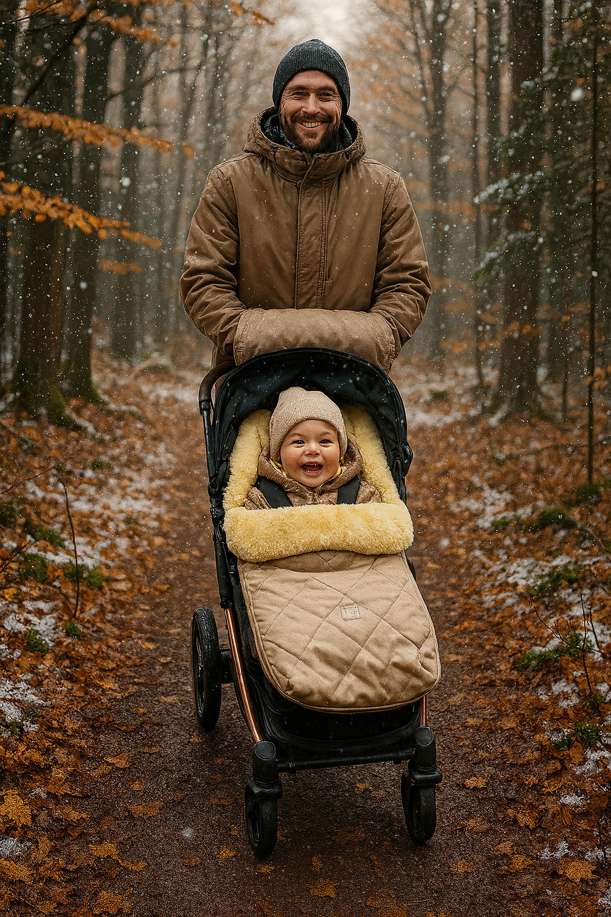 LAMMFELL-FUSSSACK Coosy, ginger - Braun, Fell (45/85cm) - Kaiserbaby