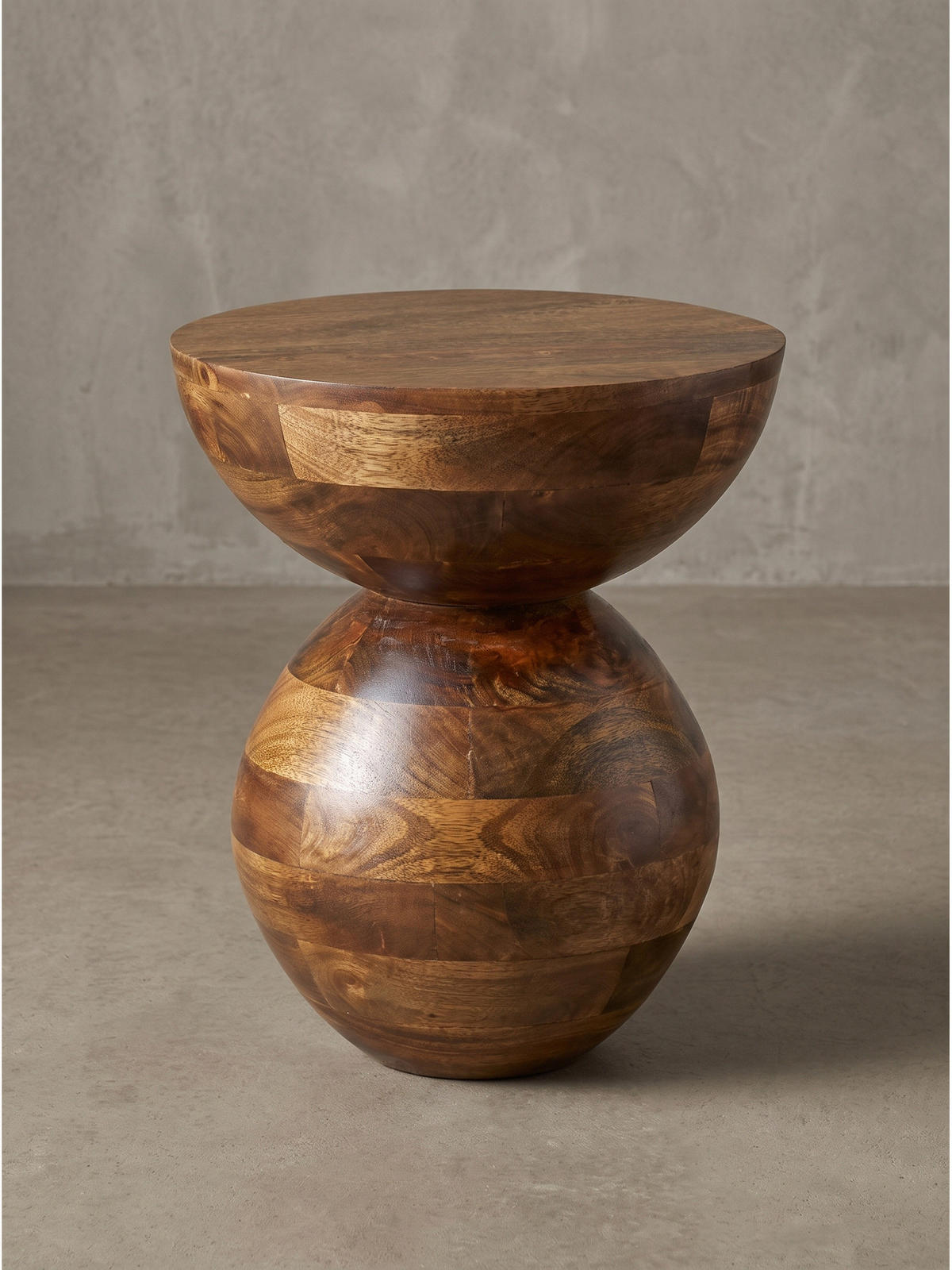 BEISTELLTISCH TERRACINA, Mango Massivholz, Ø 35 x 42 cm - Braun, Mangoholz/Holz (35/35/42cm) - KADIMA DESIGN
