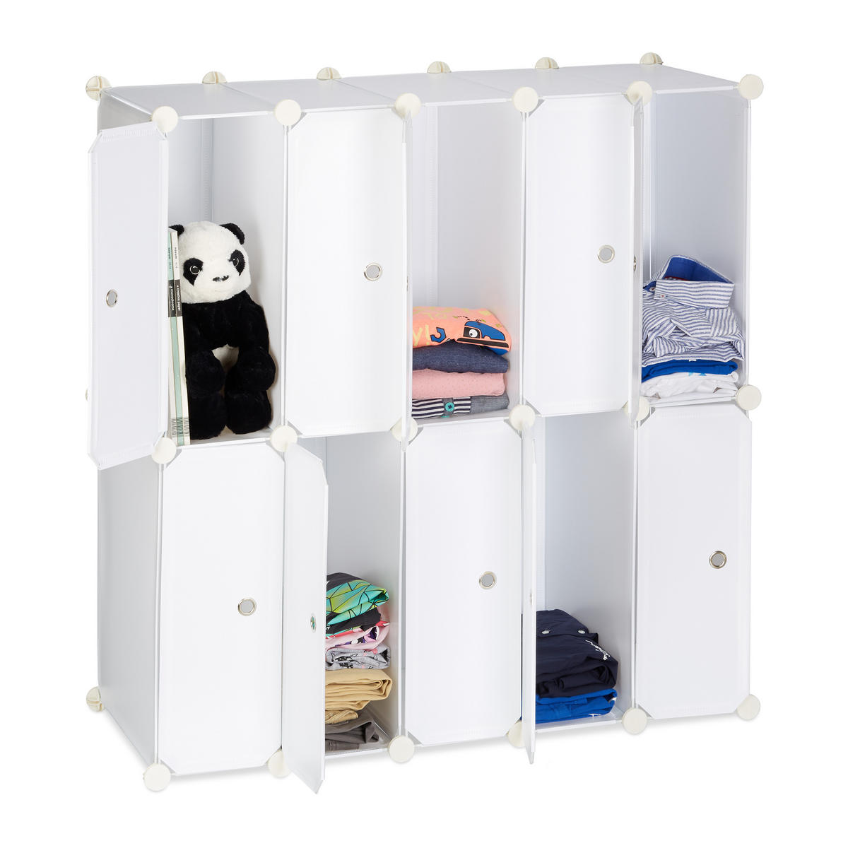 SCHUHSCHRANK - Weiß, Kunststoff/Metall (94/90/36.5cm) - Relaxdays