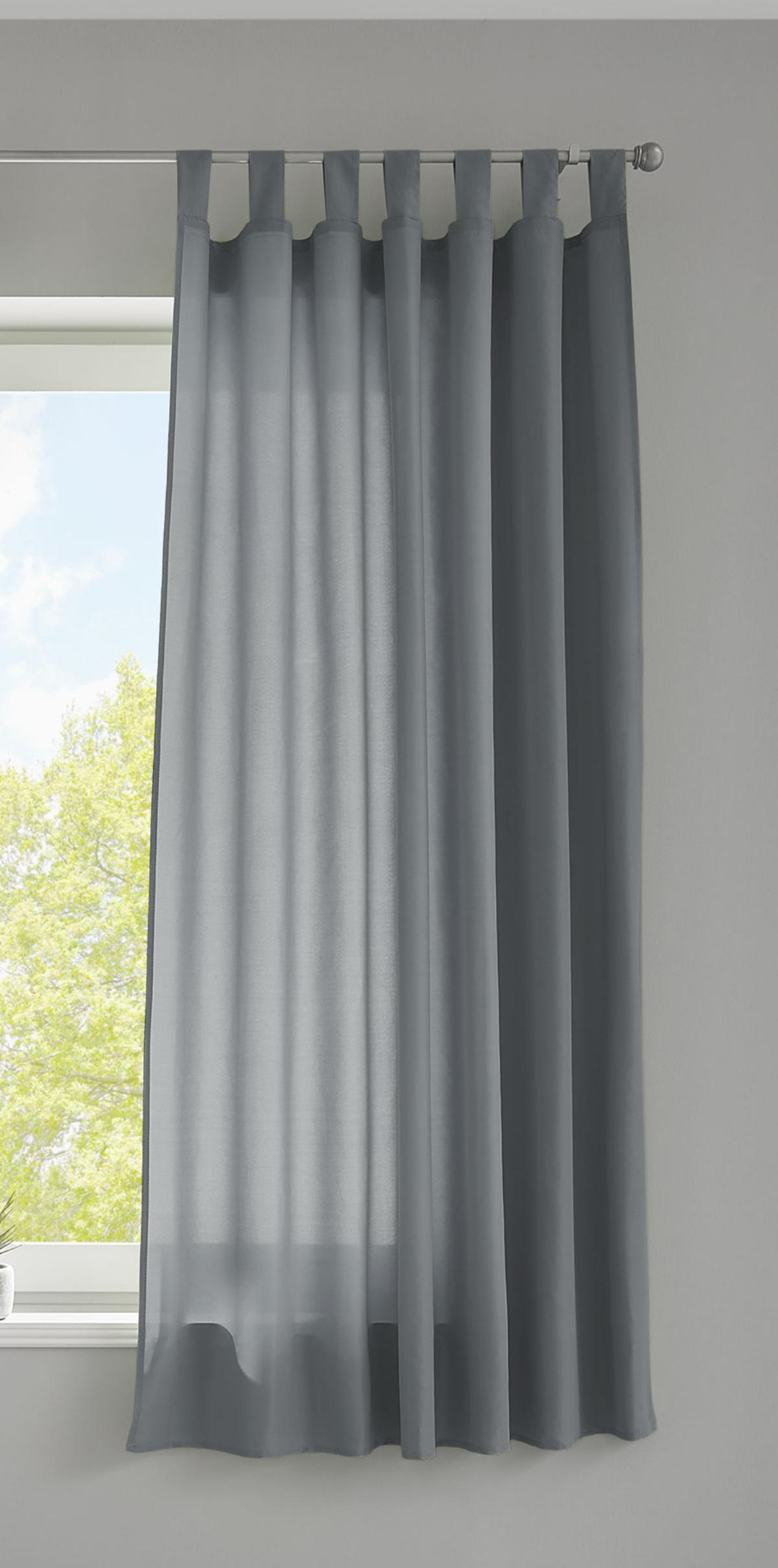 VORHANG POTSDAM HxB 175x140 cm Grau - Grau, Textil (140/175cm) - Gardinenbox