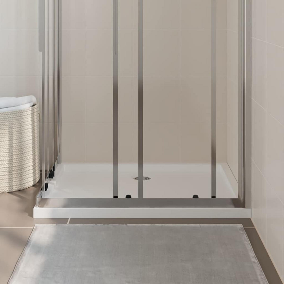 DUSCHTASSE Rechteckig 70/90 Cm - Weiß, Glas (90/4/70cm) - vidaXL
