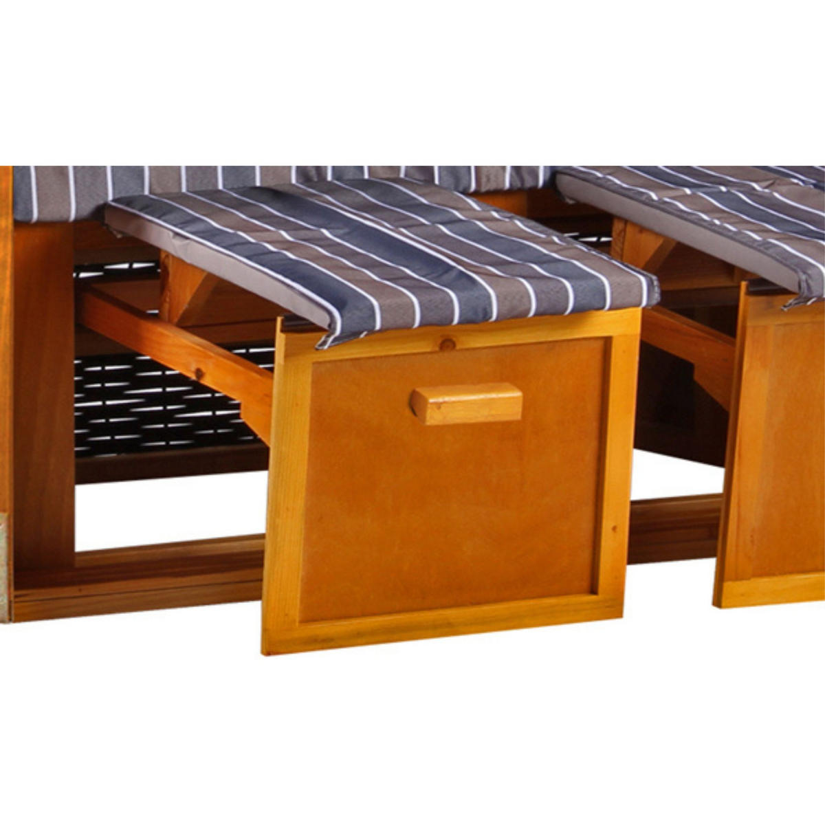 STRANDKORB Ostsee 2-Sitzer PE schwarz - Schwarz/Braun, Metall (120/160/80cm) - Mr. Deko