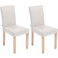 ESSZIMMERSTUHL Ines, 2er Set Kunstleder, Gestell Holz Natura Creme - Naturfarben, Holz/Textil (41/91/47cm) - TPFLiving