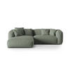 ECKSOFA modular links Martina aus strukturiertem Stoff moosgrün 2 Sitzplätze - Salbeigrün, Textil (176/283cm) - Micadoni