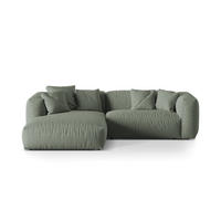 ECKSOFA modular links Martina aus strukturiertem Stoff moosgrün 2 Sitzplätze - Salbeigrün, Textil (176/283cm) - Micadoni