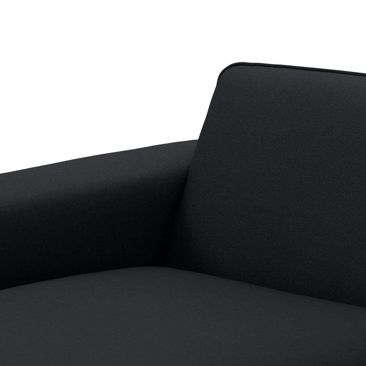 ECKSOFA mit Longchair - Webstoff - Anthrazit/Schwarz, Textil (264/168cm) - home24