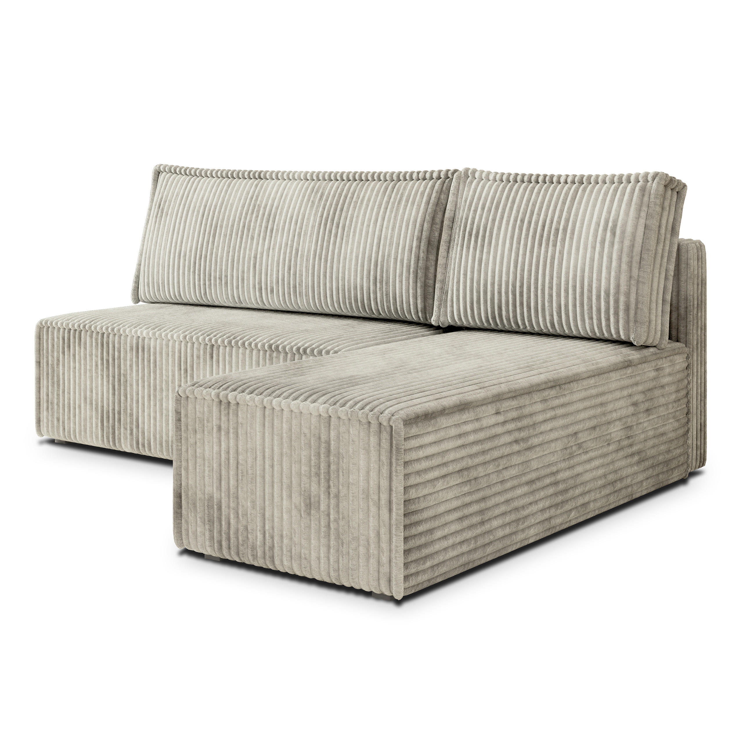 ROHOVÁ SEDAČKA BRISO světle šedá - šedá/světle šedá, dřevo/textil (200/140cm) - MASSENO