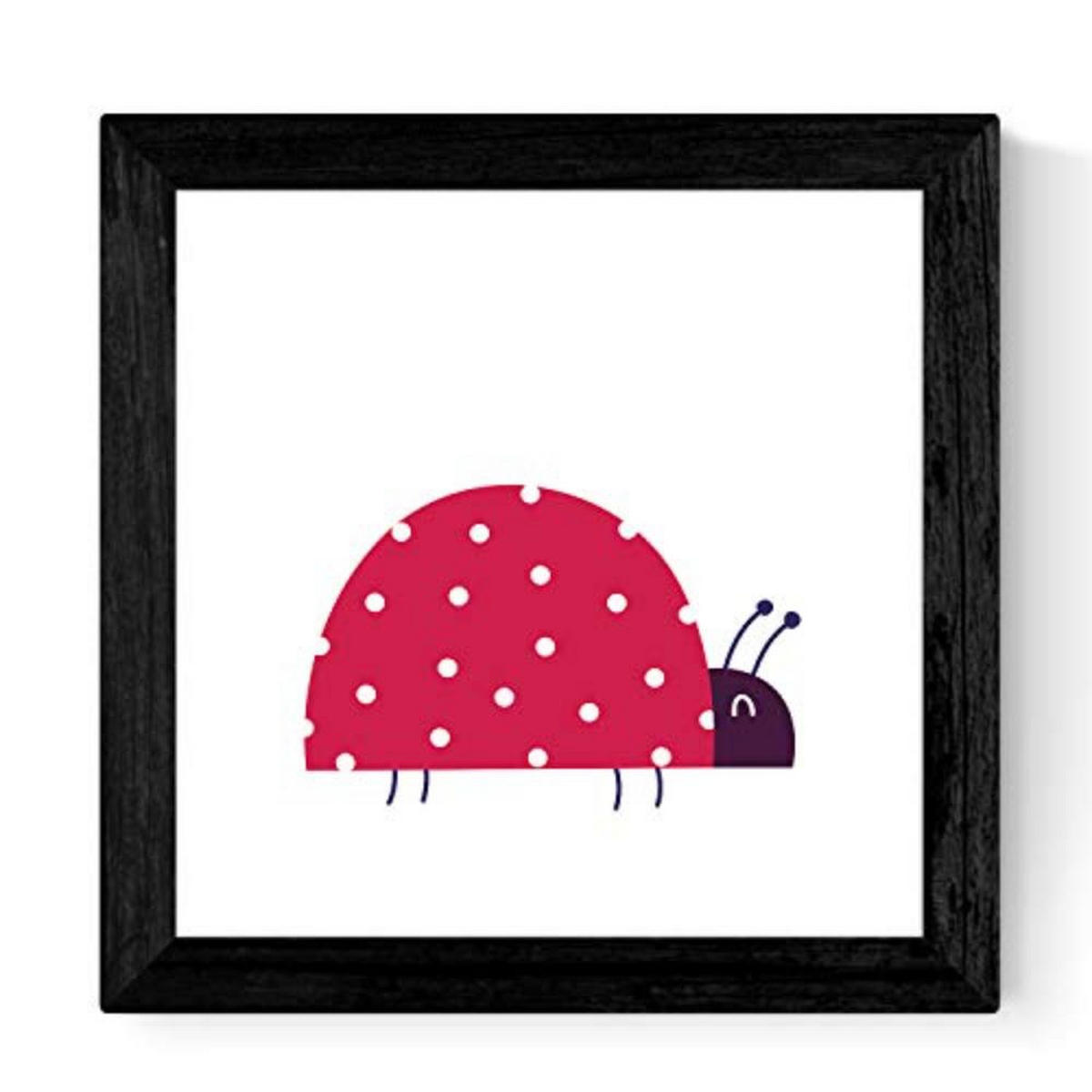 POSTER Set mit 4 ErishIllustrationen, Marienkäfer und Blumen Nordic Stil 20x20cm Rahmenlos - Klar, Papier (20/3cm) - Nacnic