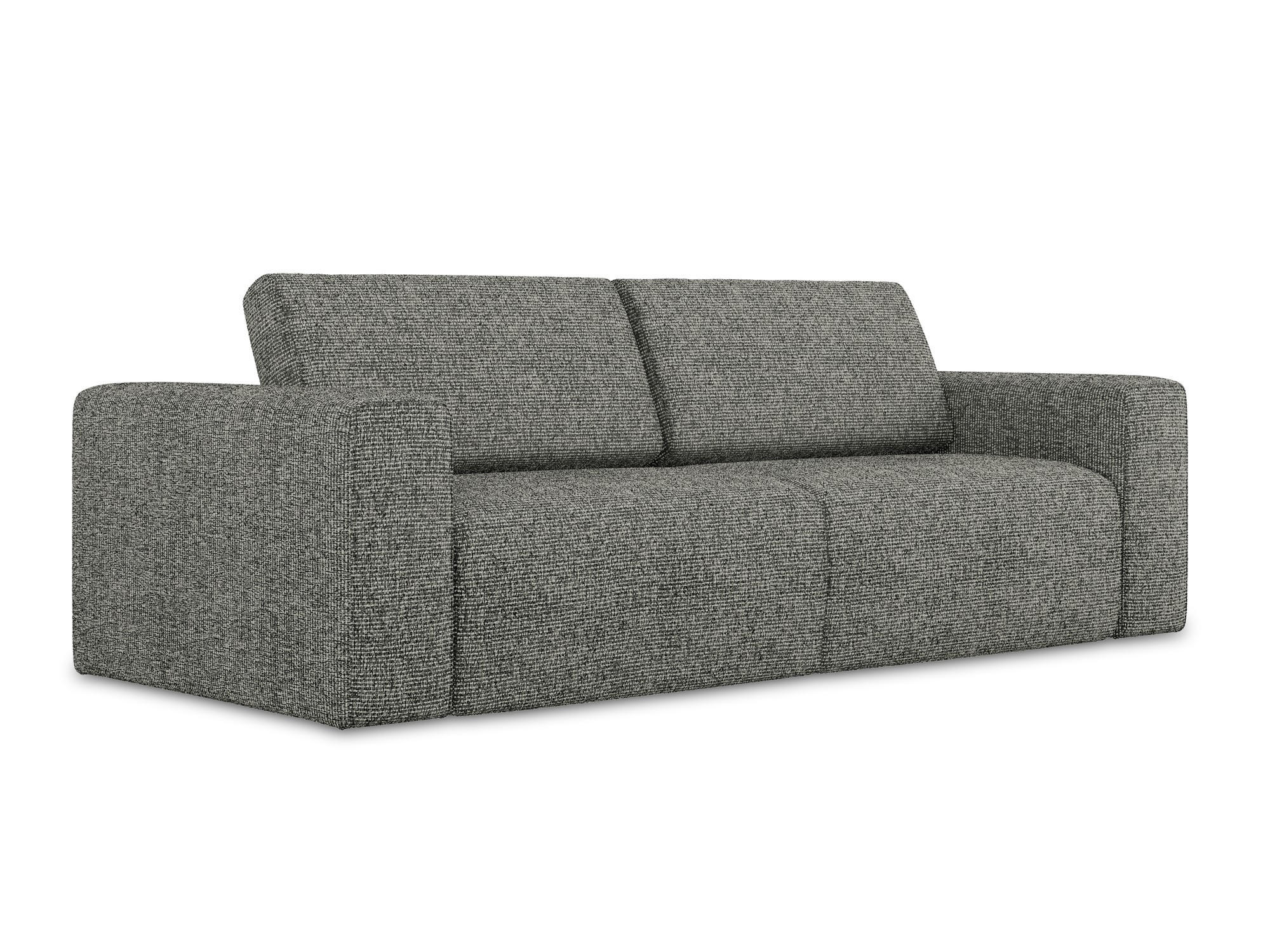 3-SITZER SOFA Strukturstoff Stoff Grau - Dunkelgrau/Beige, Kunststoff/Textil (224/80/103cm) - Makamii