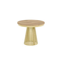 ESSTISCH Cone Bis - Hellbraun/Goldfarben, Holzwerkstoff/Metall (100/100/76cm) - Meblini