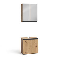 BADMÖBEL-SET Torren Artisan 2 Teile - Hellgrau, Holzwerkstoff (60/58/35cm) - Vicco