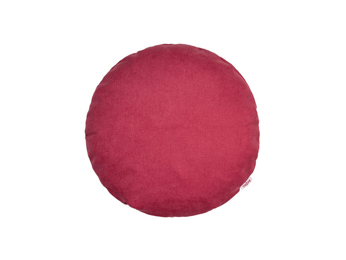 KISSENHÜLLE Rund FarbTon Chenille-Haptik himbeer-rot 40 cm Ø - Rot, Textil (40/40cm) - beties Heimtextil