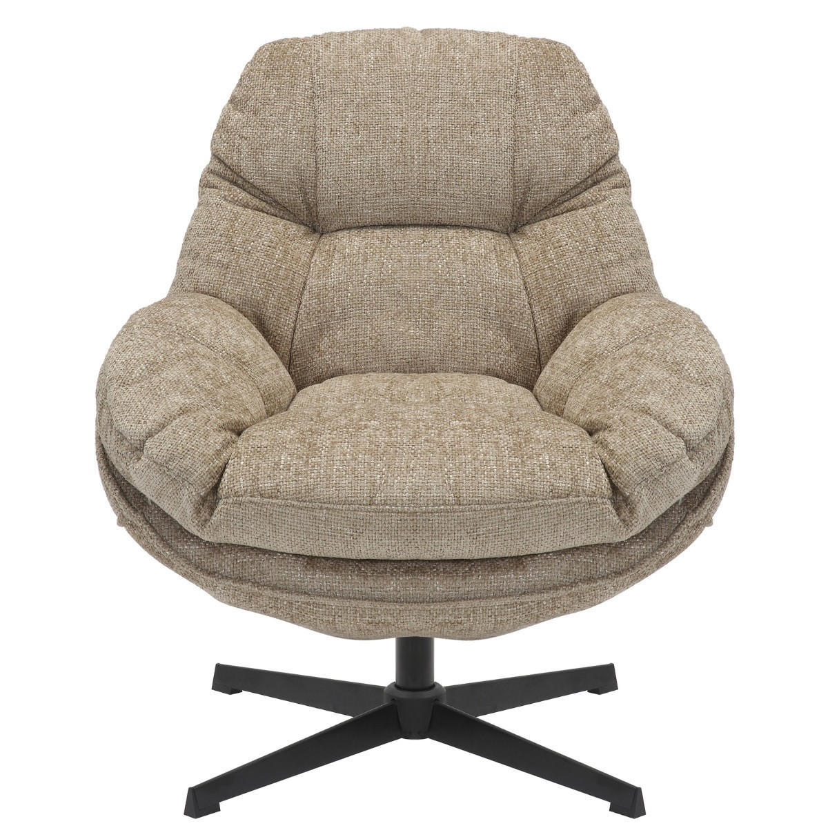 DREHSESSEL aus Stoff, Taupe - Taupe, Metall (88/91/81cm) - Giga Meubel