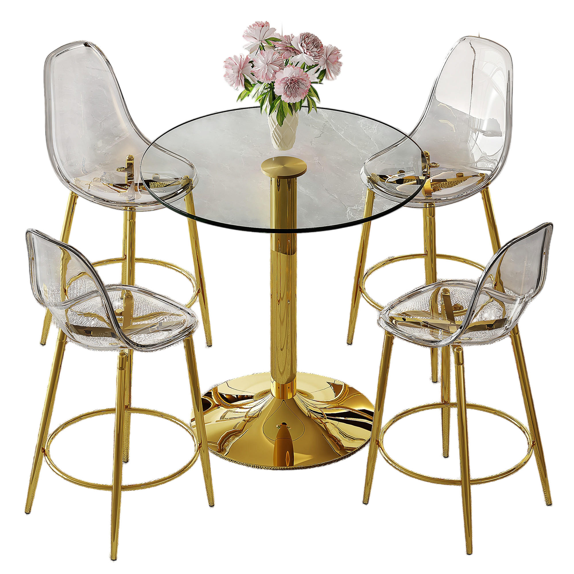 ComfortXL Bartisch-Set Gold 89x92x89 cm