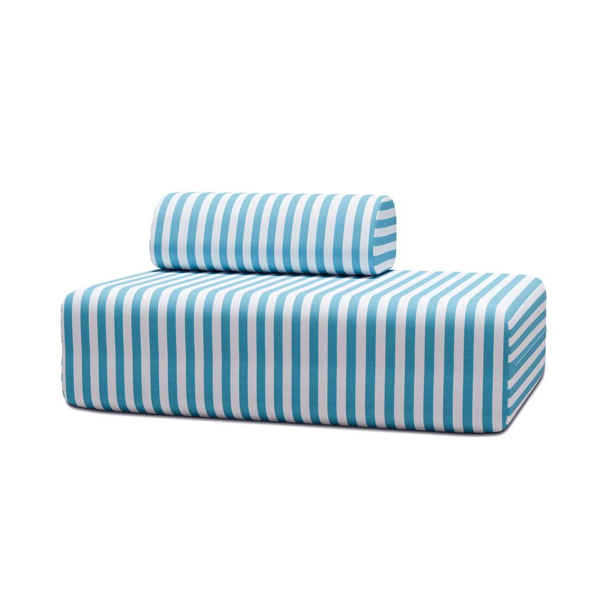 ZWEISITZER-GARTENSOFA mit weißen und blauen Streifen - Blau, Textil (95/70.5/148cm)