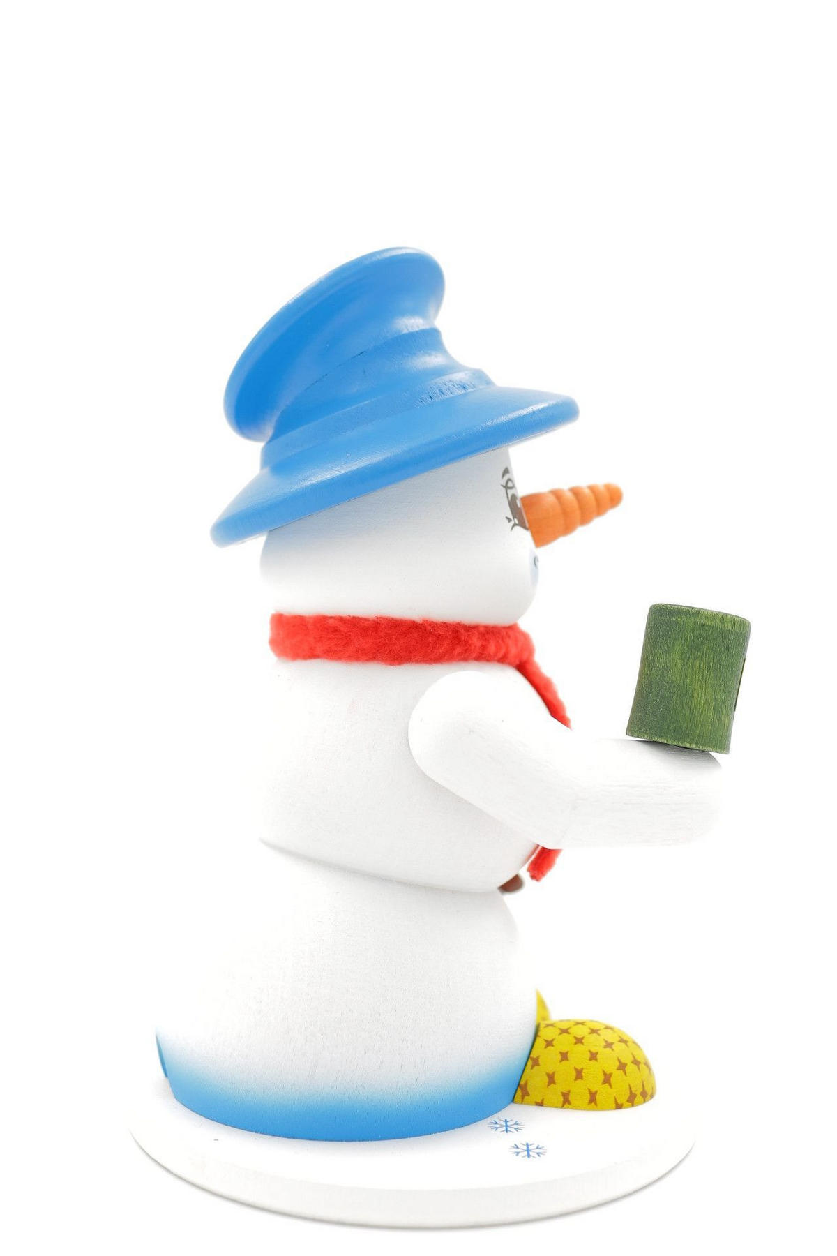 RAUCHFIGUR Schneemann Weiß Schlafmütze 19 cm - Multicolor, Holz (15/19/0.1cm)