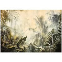 FOTOTAPETE Dschungel Blätter Vintage Tapete Wohnzimmer Schlafzimmer 250x175 - Multicolor, Papier (250/175cm) - Wallarena