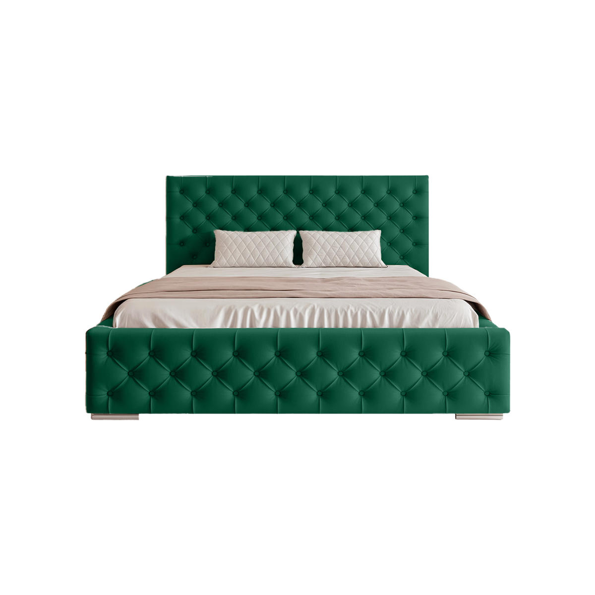 POLSTERBETT CALLIA 200x200 cm, Grün - Grün, Textil (200/200cm) - Fedve