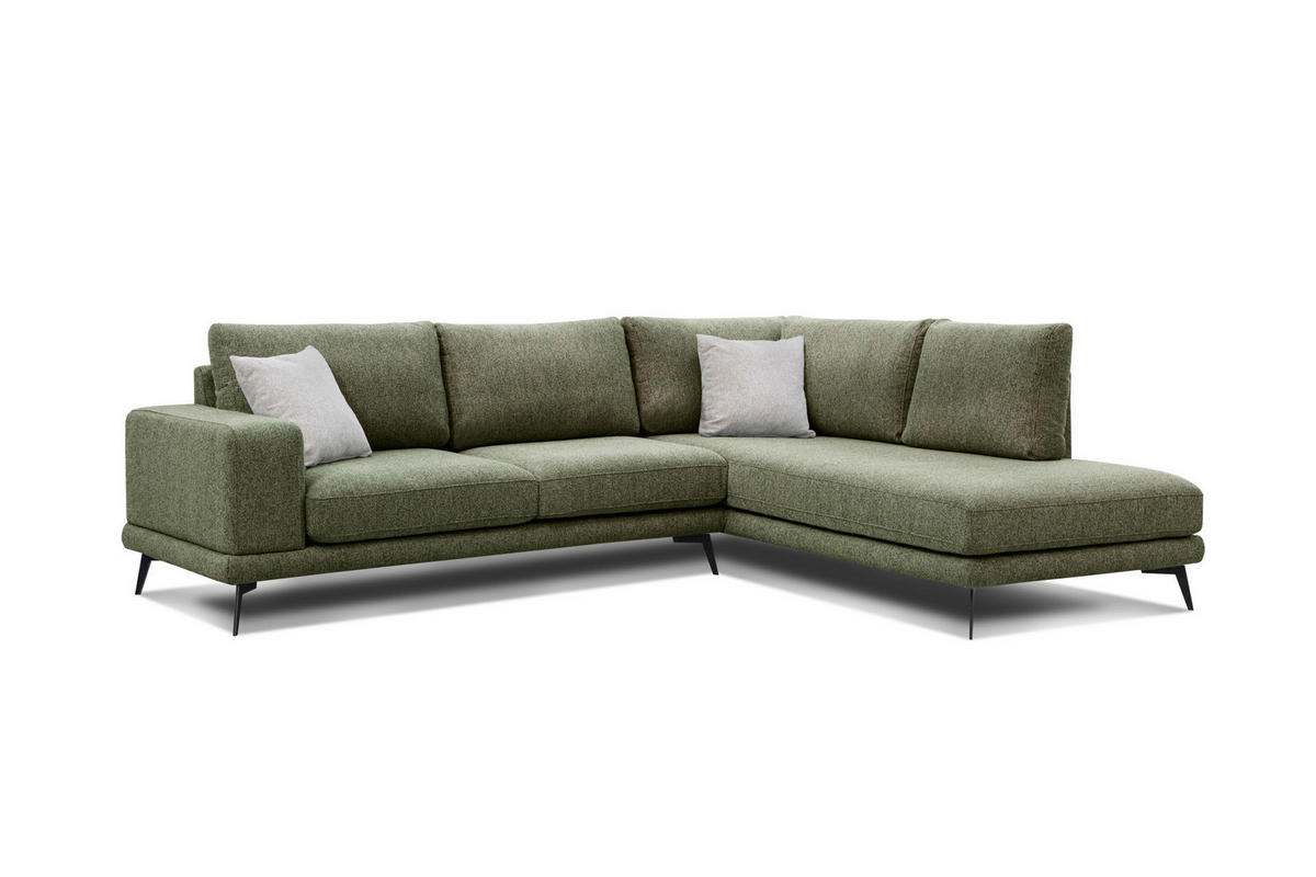ECKSOFA MEDIOLANE 5-Sitzer, olivgrün - Olivgrün, Holzwerkstoff/Textil (282/219cm) - Courtois Laville