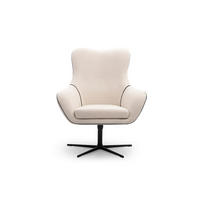 SESSEL SOGNO, Modern Polstersessel Loungesessel, Bucle-Stoff Beige - Beige, Holz/Metall (88/110/106cm) - MASSENO