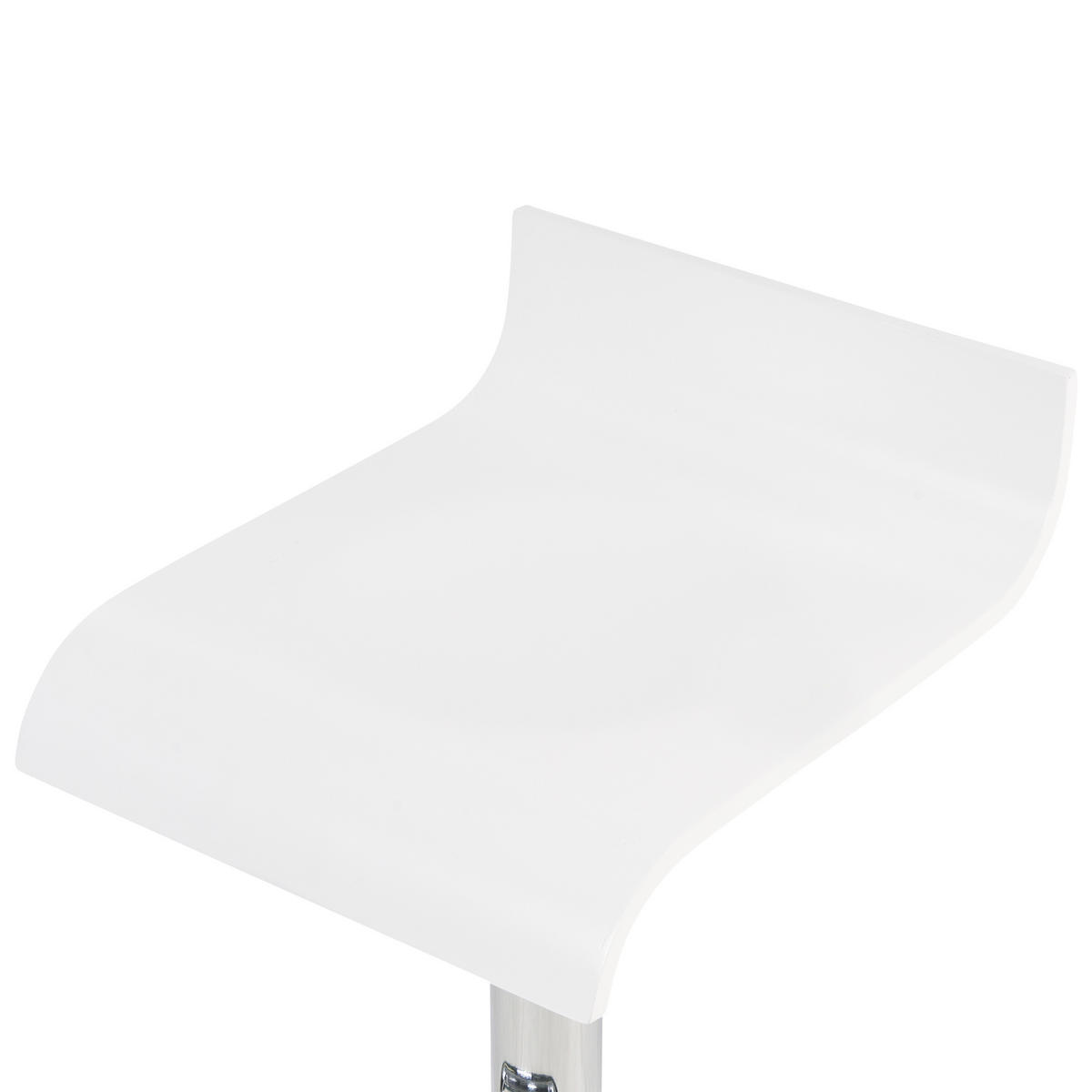 BARHOCKER 2er-Set weiß höhenverstellbar Valencia - Silberfarben/Weiß, Holzwerkstoff (42/42cm) - Beliani