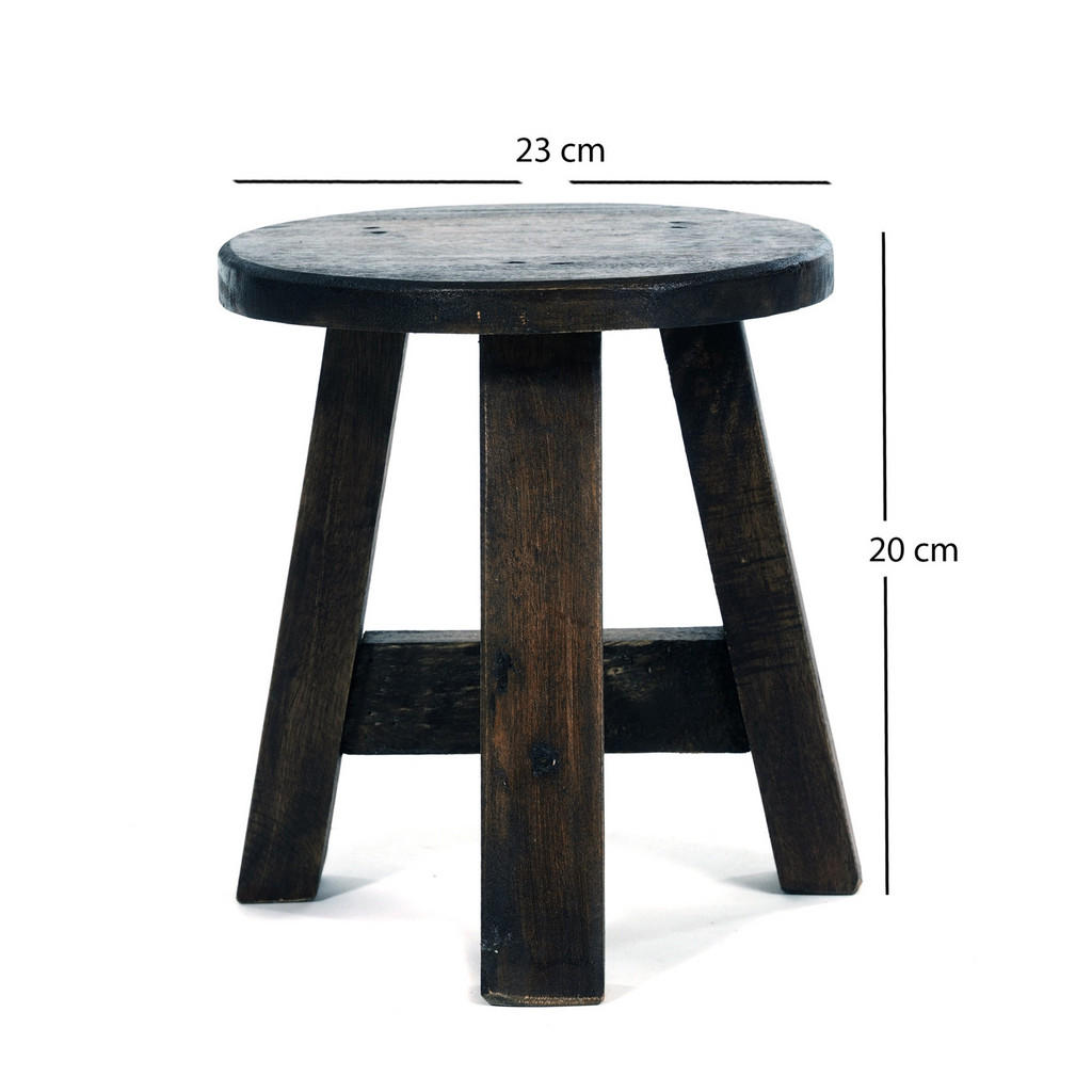Thumbnail - Design Delights Pflanzenhocker, Dunkelbraun, Holz, 20x23x20 cm, Wohnzimmer, Hocker, Sitzhocker