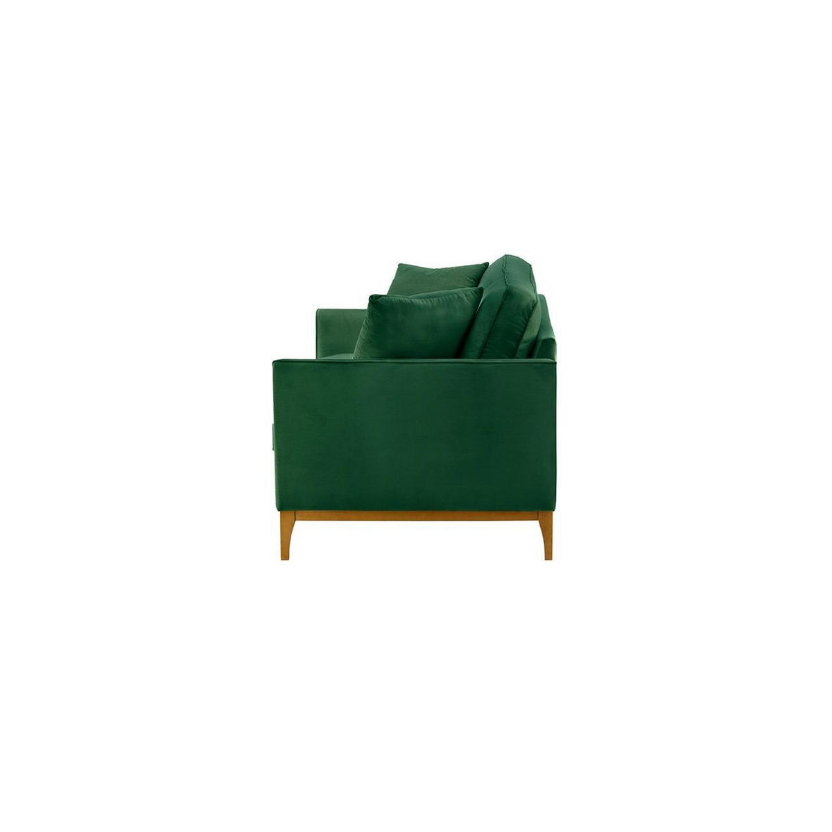 DREISITZER-SOFA Linara-Velluto 10 - Grün, Holz/Textil (201/91/95cm)