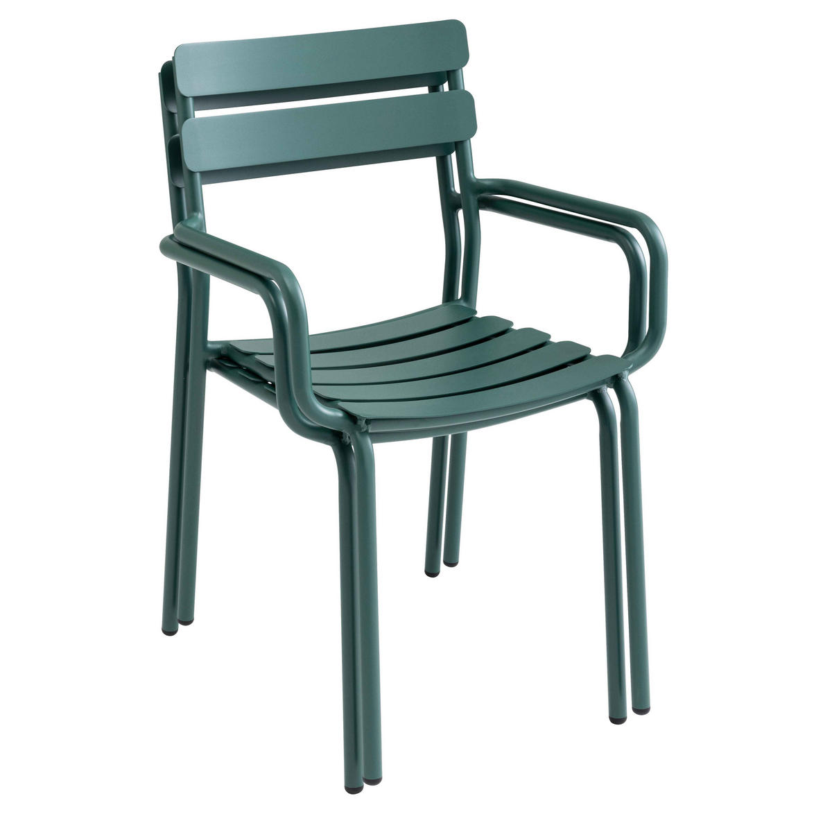 GARTENSTUHL aus Aluminium, Dunkelgrün - Grün, Metall (46/84/55cm) - Oviala